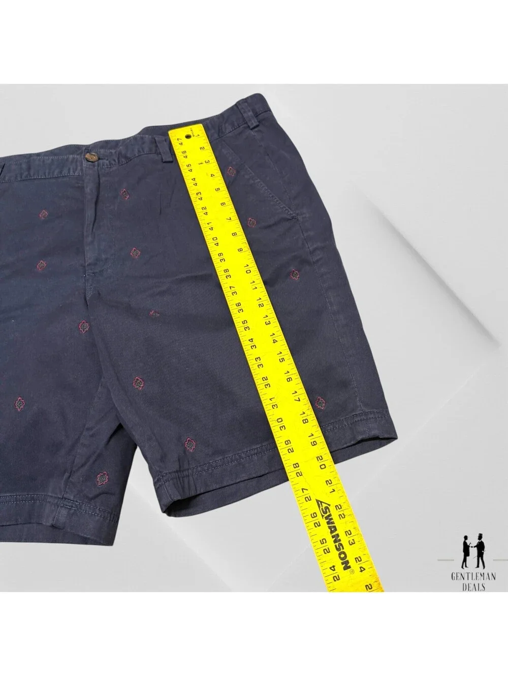NWOT Brooks Brothers 40 Red Fleece All Over Star Print Stretch Chino Shorts Navy